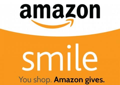 This image is of the Amazon logo and the word smile - stating you shop, Amazon gives
