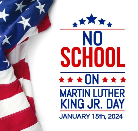 A flag is shown with the wording there is no school.